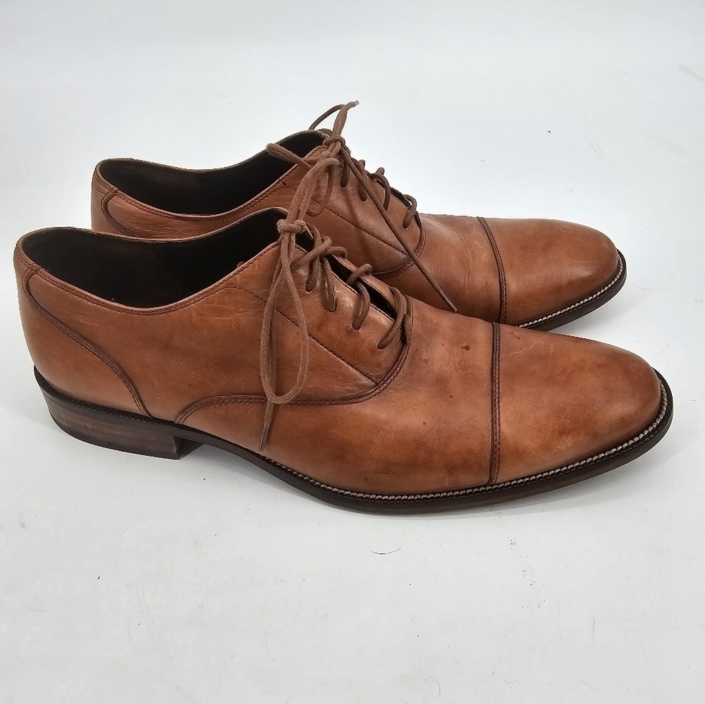 COLE HAAN Grand OS Brown Calf Leather Dress Lace Up Oxfords Shoes mens Sz 12 M